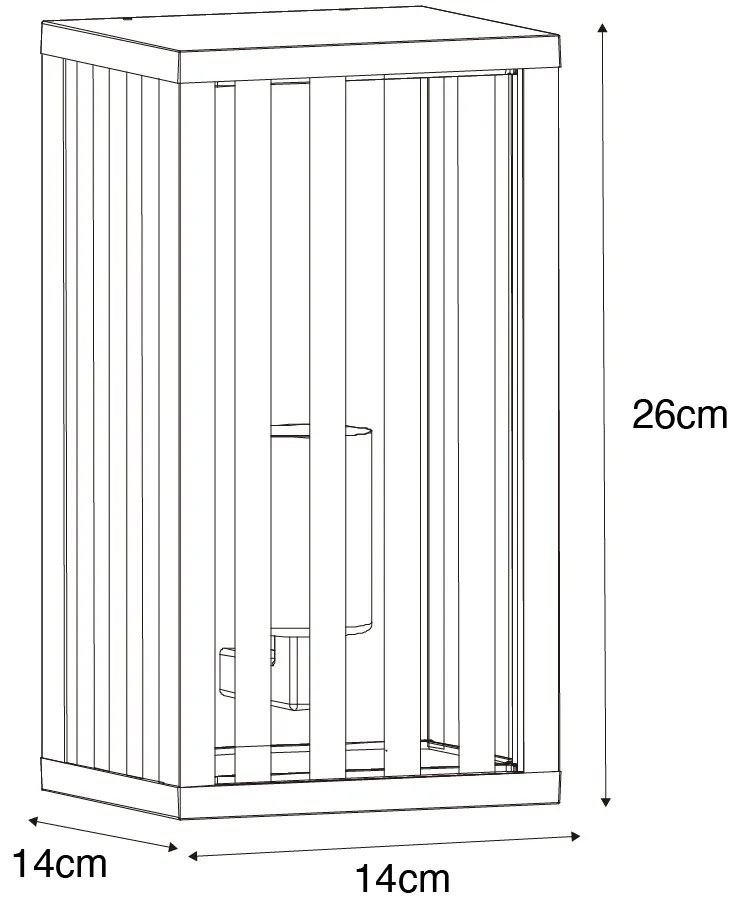 Nowoczesna lampa ścienna zewnętrzna czarna 26 cm IP44 - Dijon