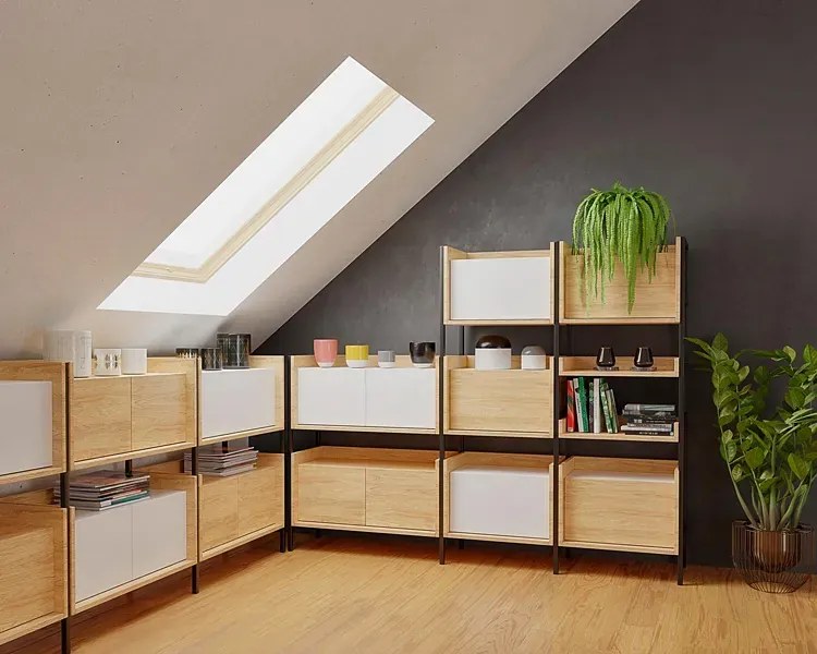 Biurko modułowe hikora naturalna - Afilia 3X