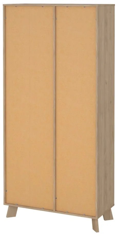 Biało-naturalny regał w dekorze dębu 89x188x40 cm Ikast – Tvilum