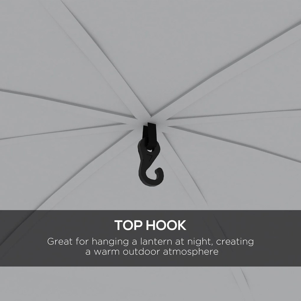 Outsunny Pawilon Imprezowy 3,5 x 3,5m z Hakiem, Odporny na Wodę i Warunki Zimowe, Zielony