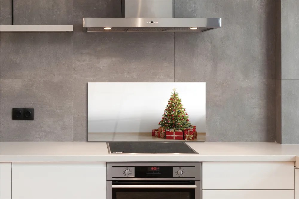 Szklany Panel Świąteczny Wystrój z Prezentami