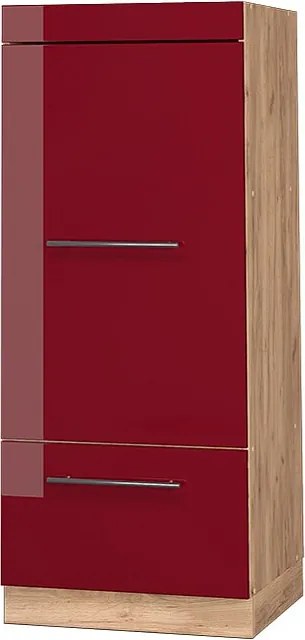 Szafka do mikrofalówki bordowa czerwień wysoki połysk 60x58.1x153.6 fame-line