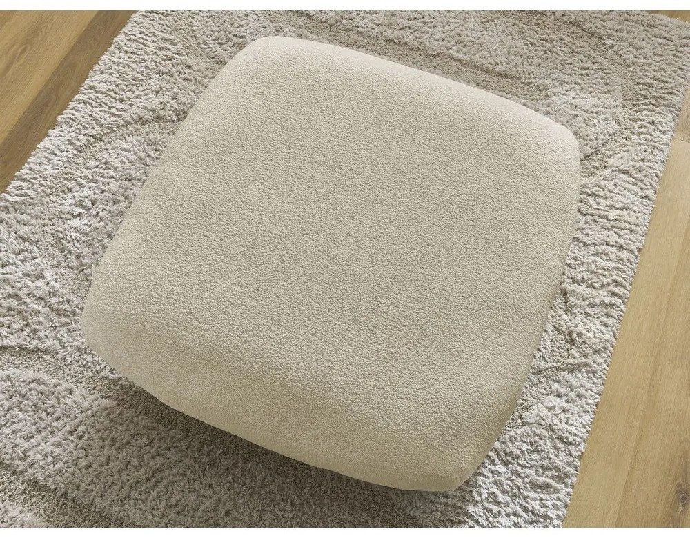 Beżowy podnóżek z materiału bouclé Leonore – Bobochic Paris