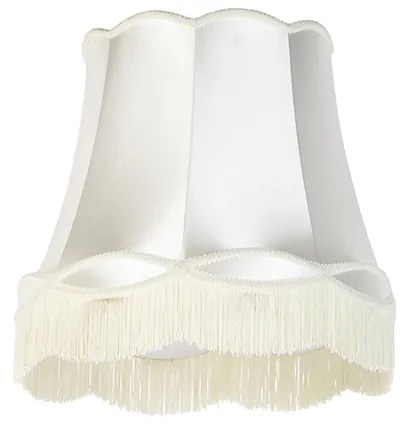 Abażur z jedwabiu kremowy 45 cm - Granny Retro