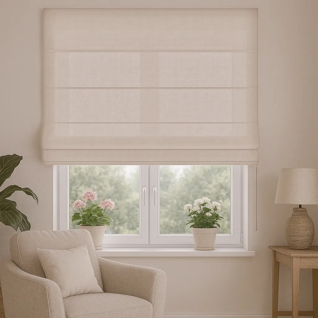 Roleta rzymska welurowa na wymiar Velutto beżowa - do 140 cm