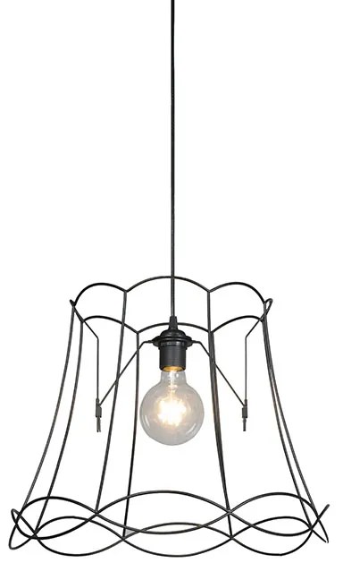 Retro lampa wisząca czarna 45 cm - Granny Frame Retro Oswietlenie wewnetrzne