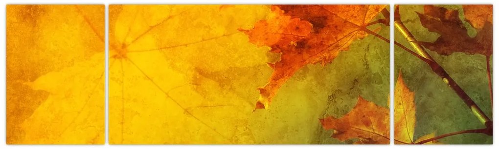 Obraz - Jesienne liście (170x50 cm)
