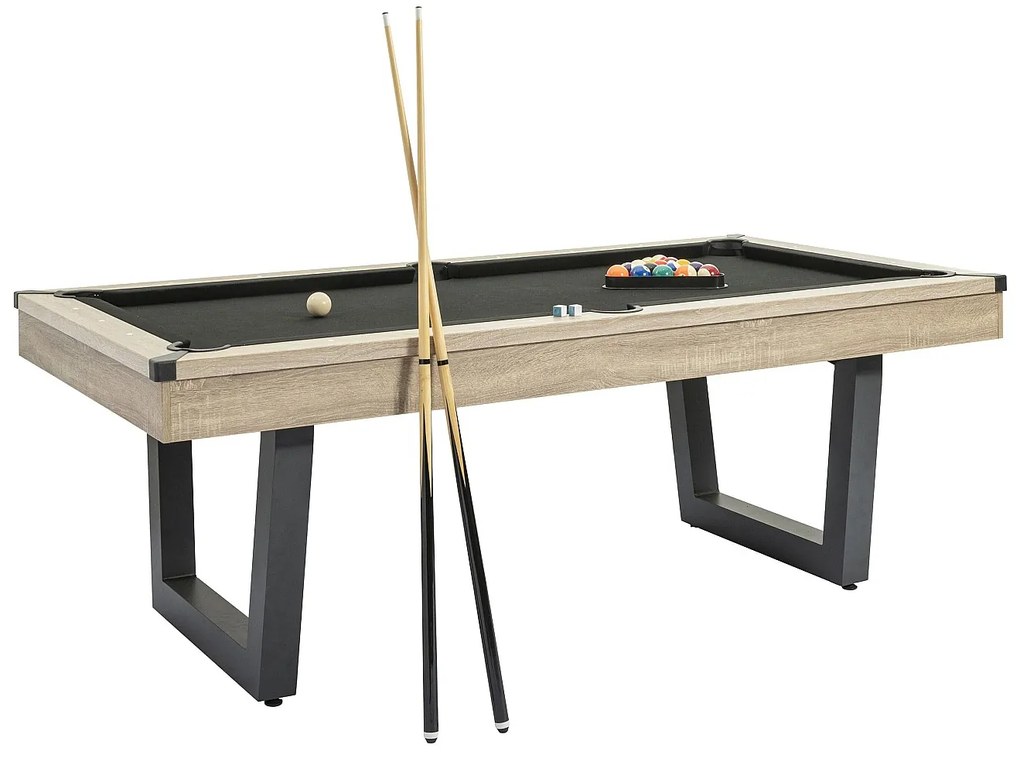 Stół wielofunkcyjny - Bilard i Ping-pong - Kolor naturalny jasny i czarny - szer. 213,4 x gł. 111,8 x wys. 78,5 cm - MELIAN