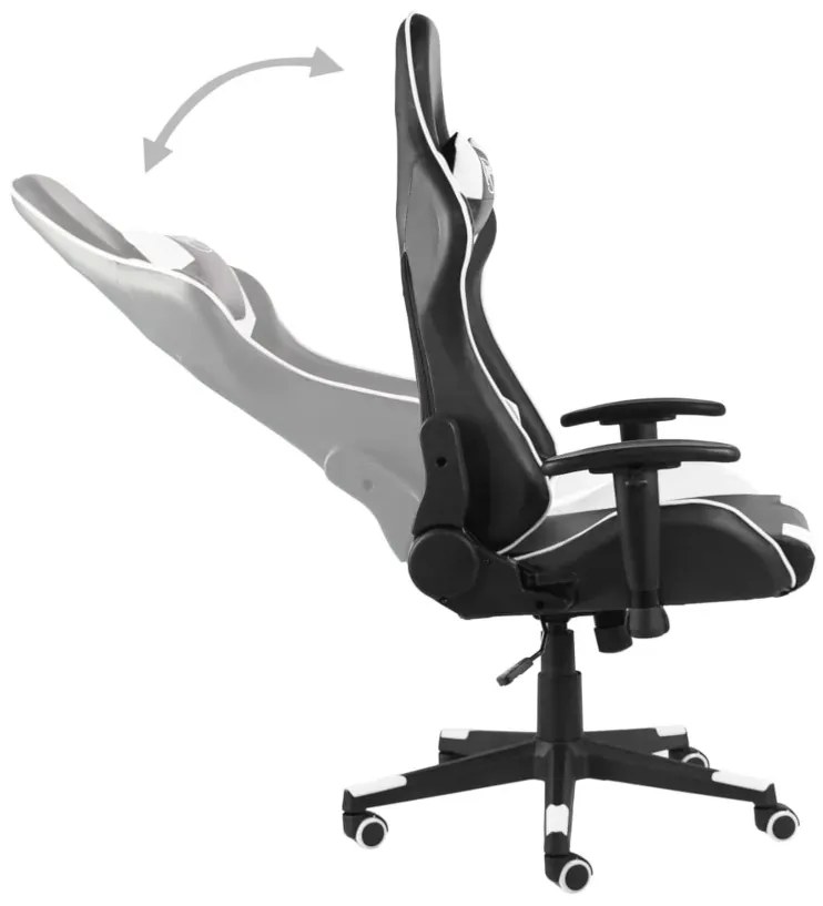 Czarno-biały obrotowy fotel gamingowy K7-L54