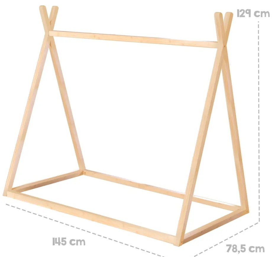 Naturalne łóżko dziecięce w kształcie domku 70x140 cm Montessori – Roba