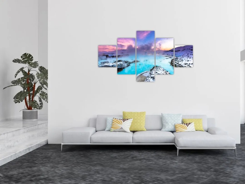 Obraz - Błękitna laguna na Islandii (125x70 cm)