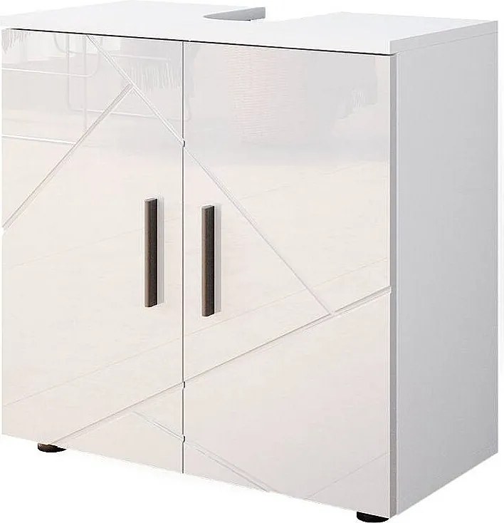Szafka pod umywalkę biały wysoki połysk 60x30x59 irma