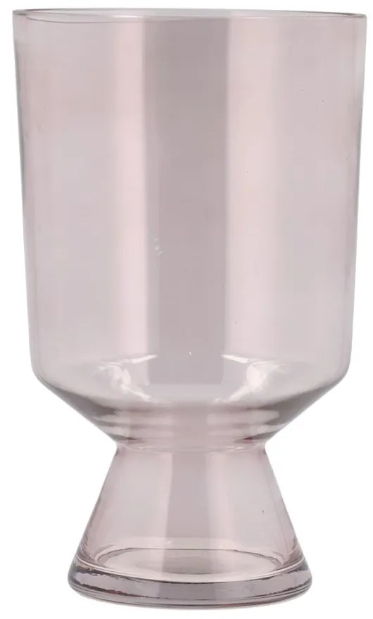 Jasnoróżowy szklany wazon (wysokość 24 cm) Drum – Villa Collection