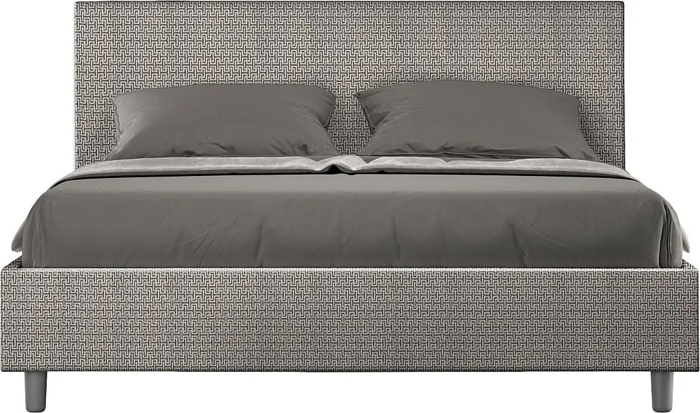 Łóżko bez stelaża tapicerowane 160x200 tkaniny Labirinto 02 Szary Adele