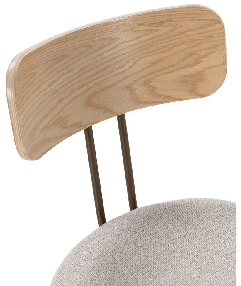 Beżowe/w naturalnym kolorze tapicerowane krzesło Olimpia – MOME