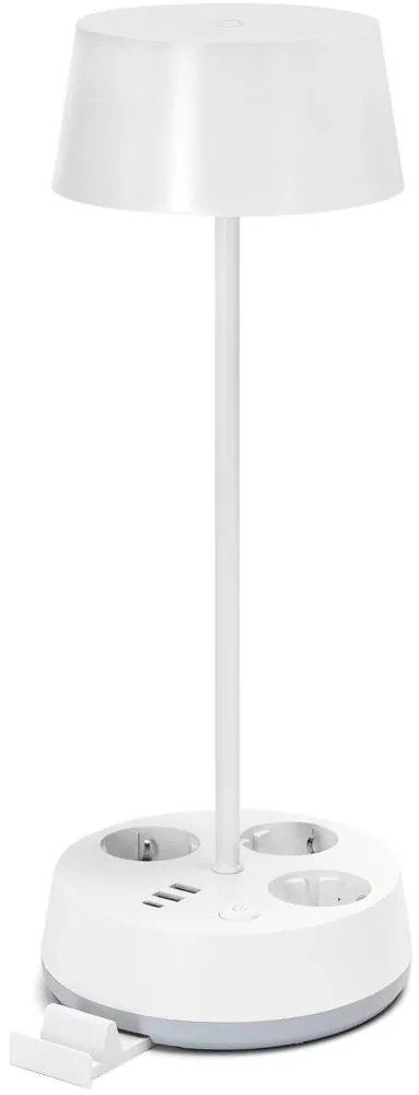 Aigostar - ściemnialna lampka biurkowa LED z gniazdkami i USB LED/4,6W/230V biała