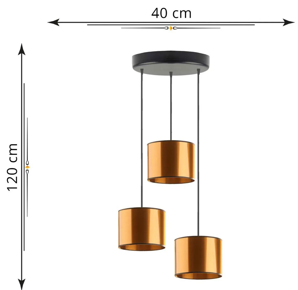 Miedziana lampa wisząca w stylu glamour - 3X EX453 H4-G48