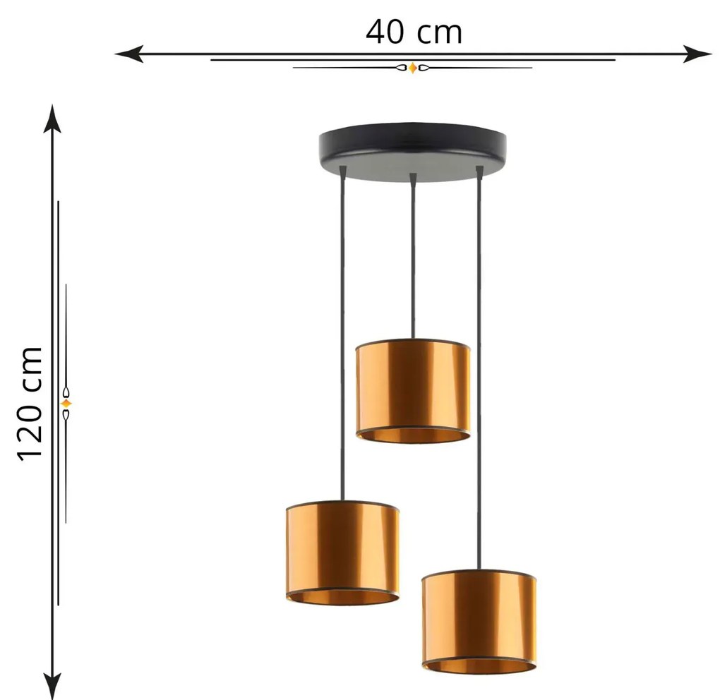 Miedziana lampa wisząca w stylu glamour - EX453 Rali 3X