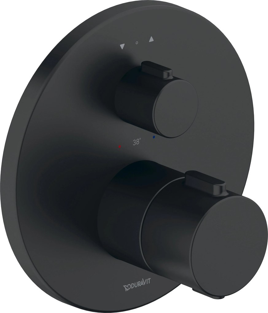 Termostat podtynkowy DuravitMosiądz-Czarny mat-Ø 17 cm