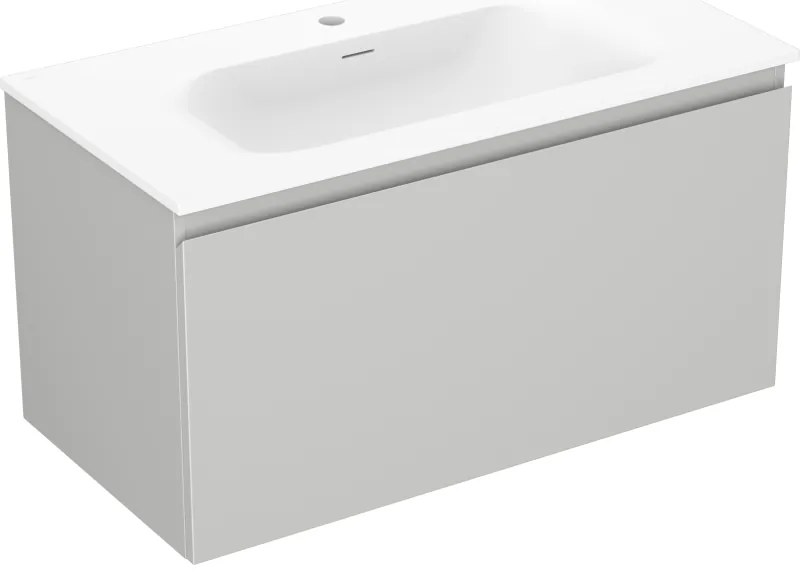 Mexen Orio szafka łazienkowa 90 cm z umywalką Vela, 1 szuflada, szara mat/biała mat - 91A10-09047-1-BF62-W23M01