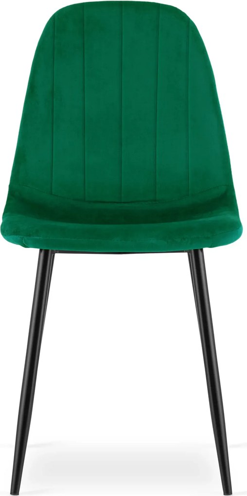 Zielone krzesło welurowe na czarnych nogach N0-T45