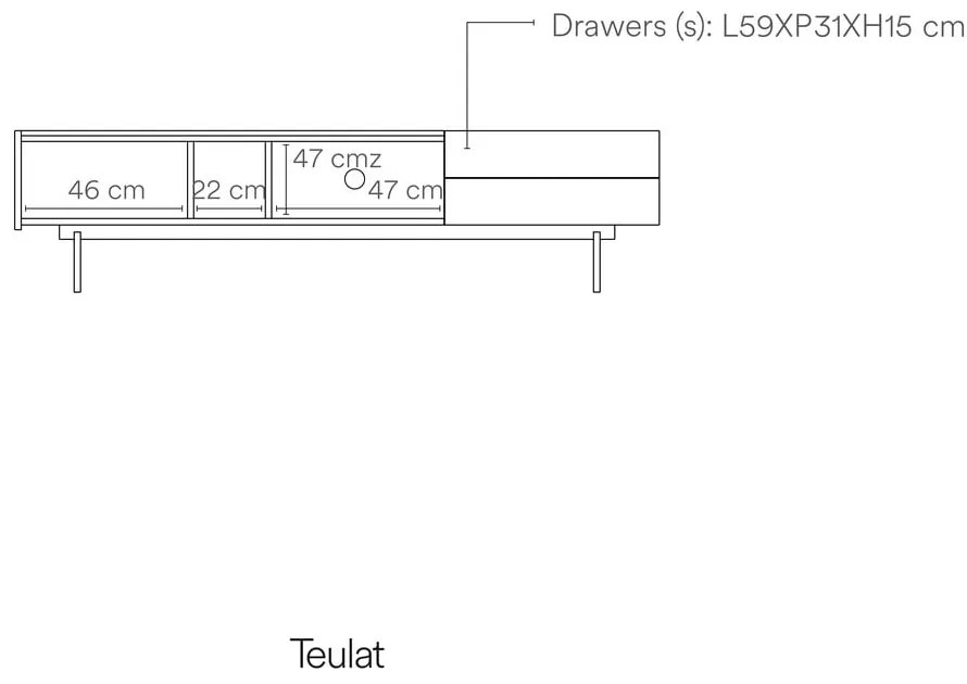 Beżowo-naturalna szafka pod TV w dekorze dębu 180x45 cm Otto – Teulat