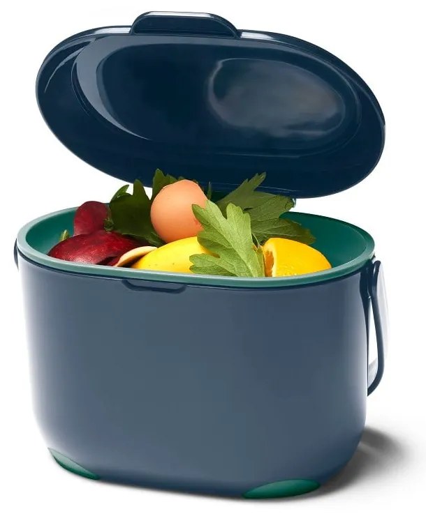 Niebiesko-zielony pojemnik na odpadki organiczne Addis Caddy, 2,5 l