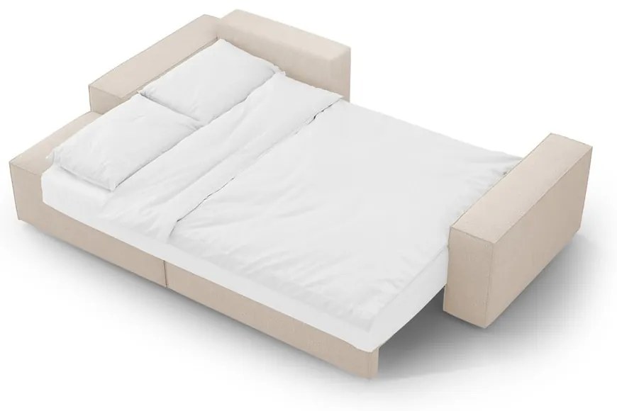 Beżowy rozkładany narożnik z materiału bouclé (lewostronny) Jodie – Micadoni Home
