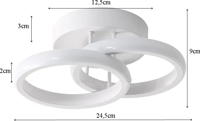 Plafon lampa LED sufitowa okrąg metalowa AT68-2SL-White