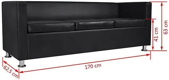 Sofa 3-osobowa Swax 3B - czarna