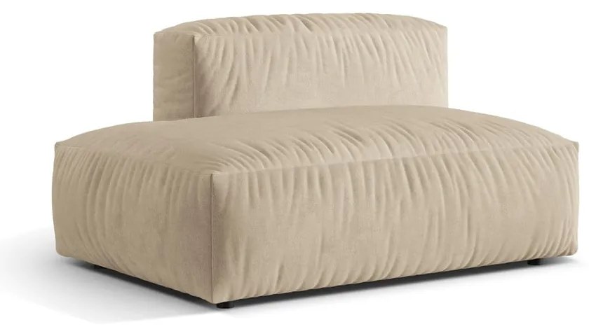 Beżowy aksamitny moduł sofy (lewostronny) Martina – Micadoni