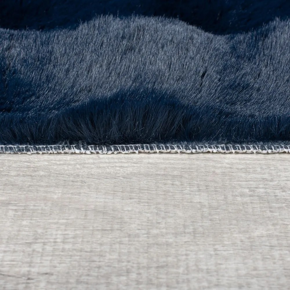 Ciemnoniebieska syntetyczna skóra 120x170 cm Waffle Faux Fur – Flair Rugs