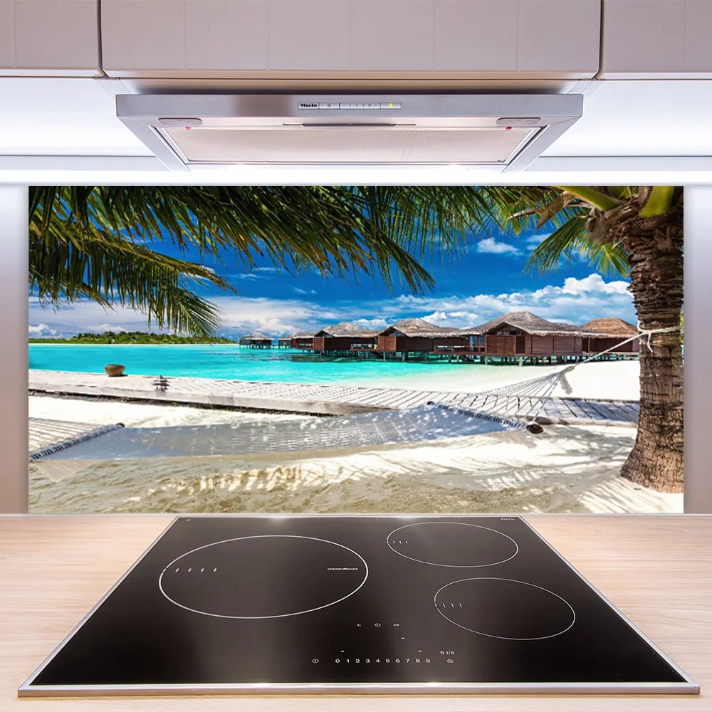 Szkło do Kuchni na Ścianę Lazurowe Wybrzeże Oceanu