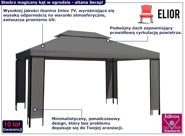 Nowoczesna altana ogrodowa antracyt - Solids
