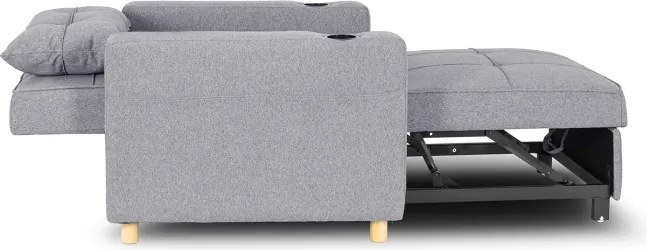 Fotel do Spania SOLOR Rozkładany Amerykanka Szary Nowoczesny