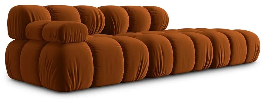 Pomarańczowa aksamitna sofa 282 cm Bellis – Micadoni Home