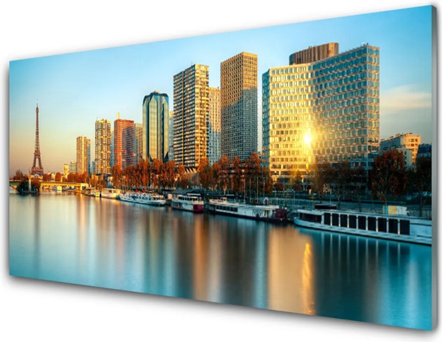 Szkło do Kuchni na Ścianę Paryski Szyk nad Wodą