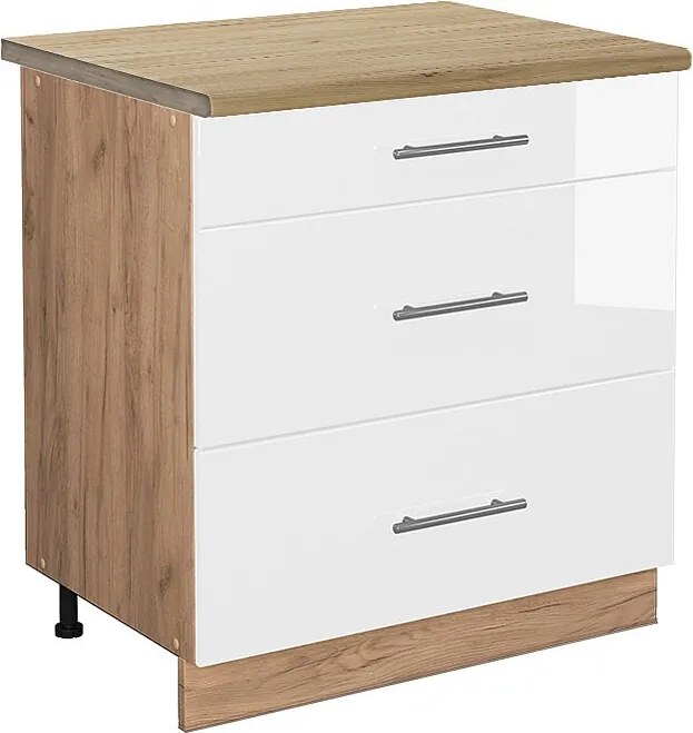 Szafka dolna do kuchni biały wysoki połysk 80x60x82 fame-line