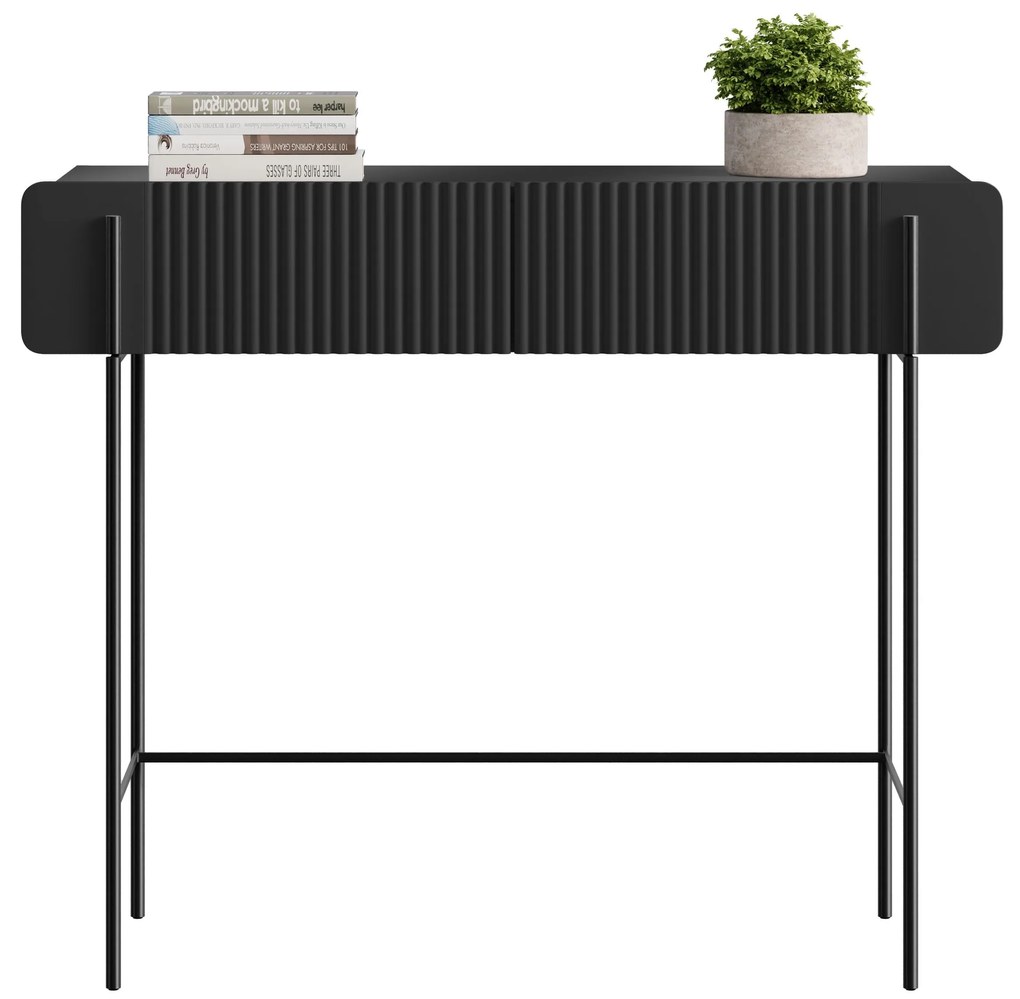 Toaletka Malmi 100 cm z szufladami - czarny mat / czarne nóżki