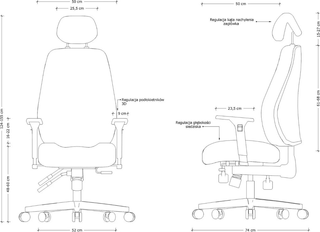 Ergonomiczny fotel biurowy do pracy 24/7 Ultima, zgodny z normą BHP