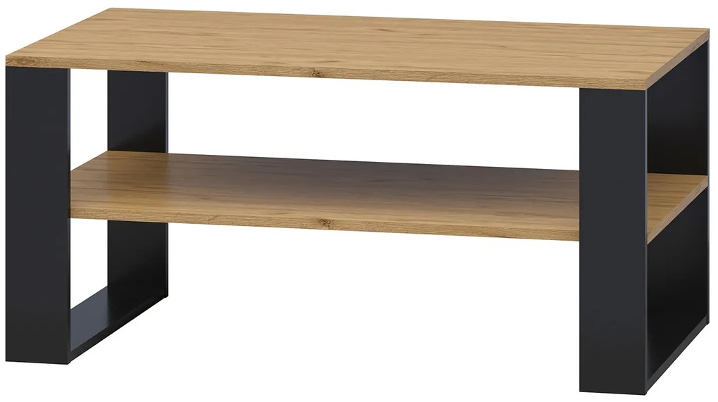 Industrialna prostokątna ława dąb craft złoty M4-P74