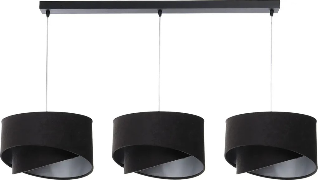 Czarna lampa wisząca nad stół asymetryczna - S499 G7-R17