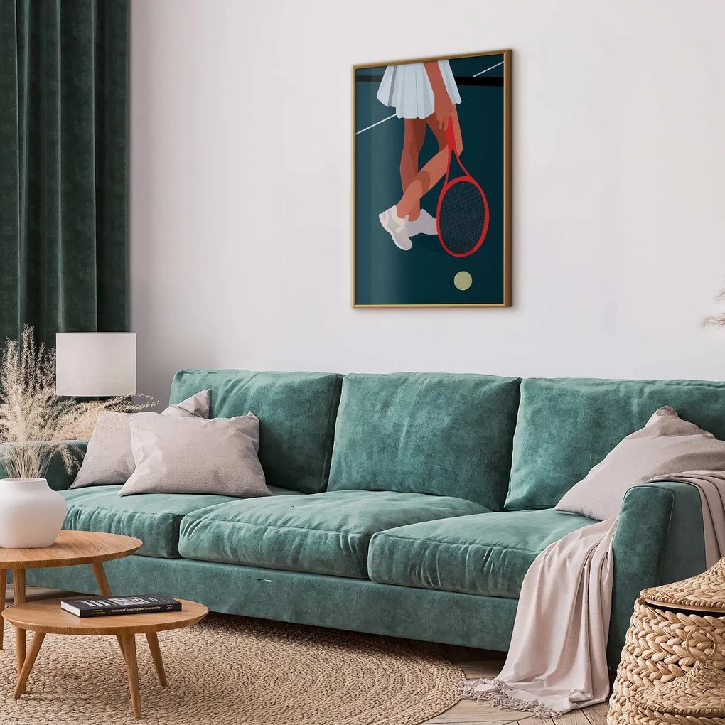 Plakat Tenisistka 60x90 cm z ramą złotą bez marginesu ARTGEIST B
