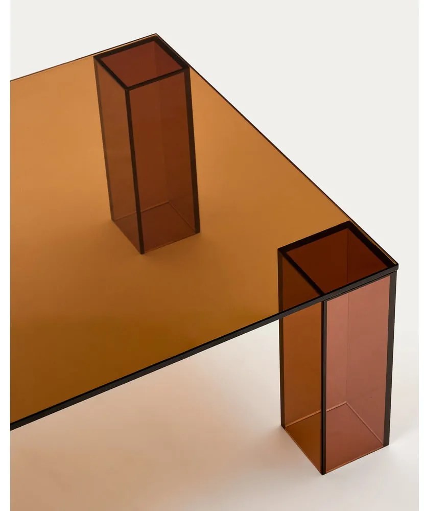 Brązowy szklany stolik 60x140 cm Adularia – Kave Home