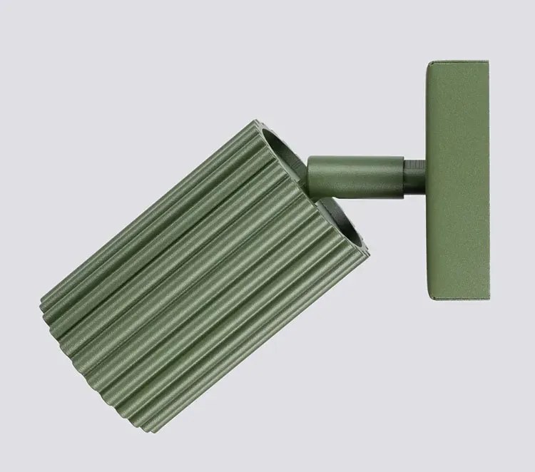 Oliwkowy metalowy kinkiet karbowany - D290 G5-D26