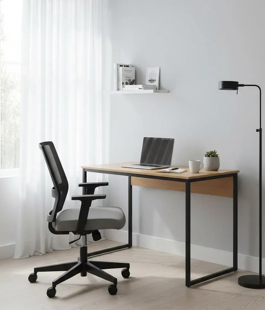 Minimalistyczne biurko do pracy dąb złoty T6-S57