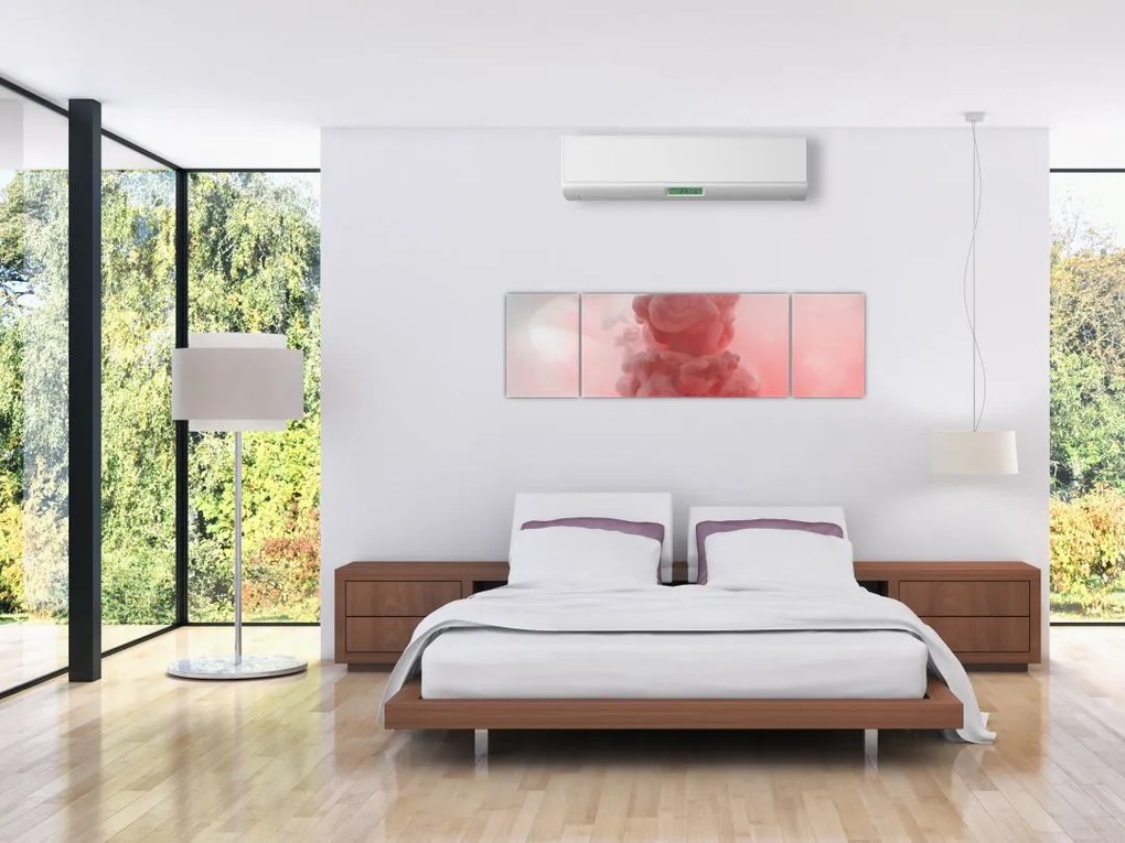 Obraz czerwonego dymu (170x50 cm)