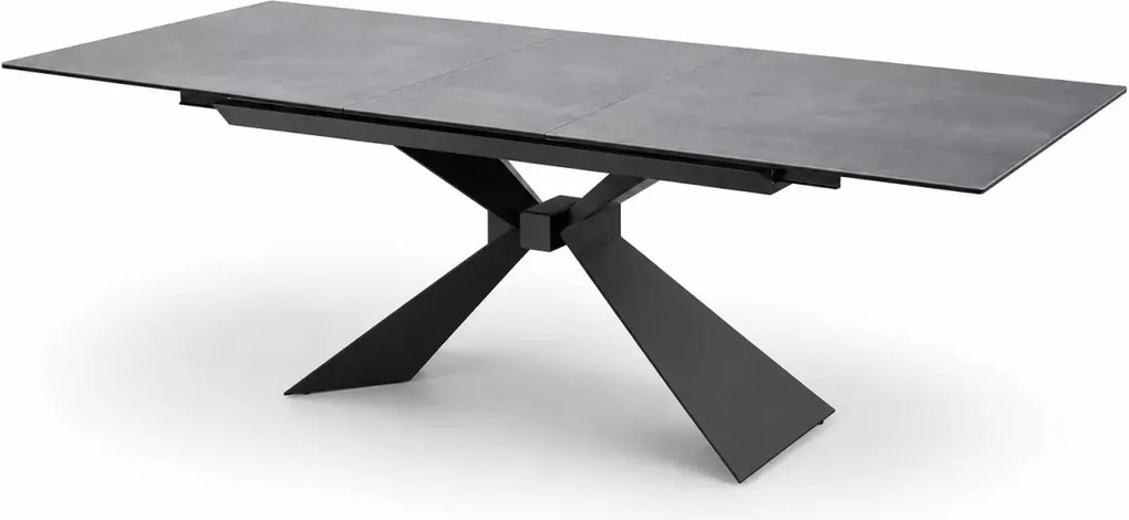 Prostokątny stół Sorrento rozkładany 180-230 cm, blat ceramiczny z niebieskiego marmuru, nogi czarne metalowe