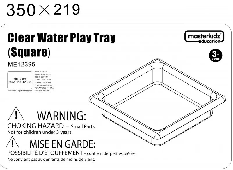 Masterkidz akrylowy pojemnik do zabawy wodą i piaskiem - kwadratowy