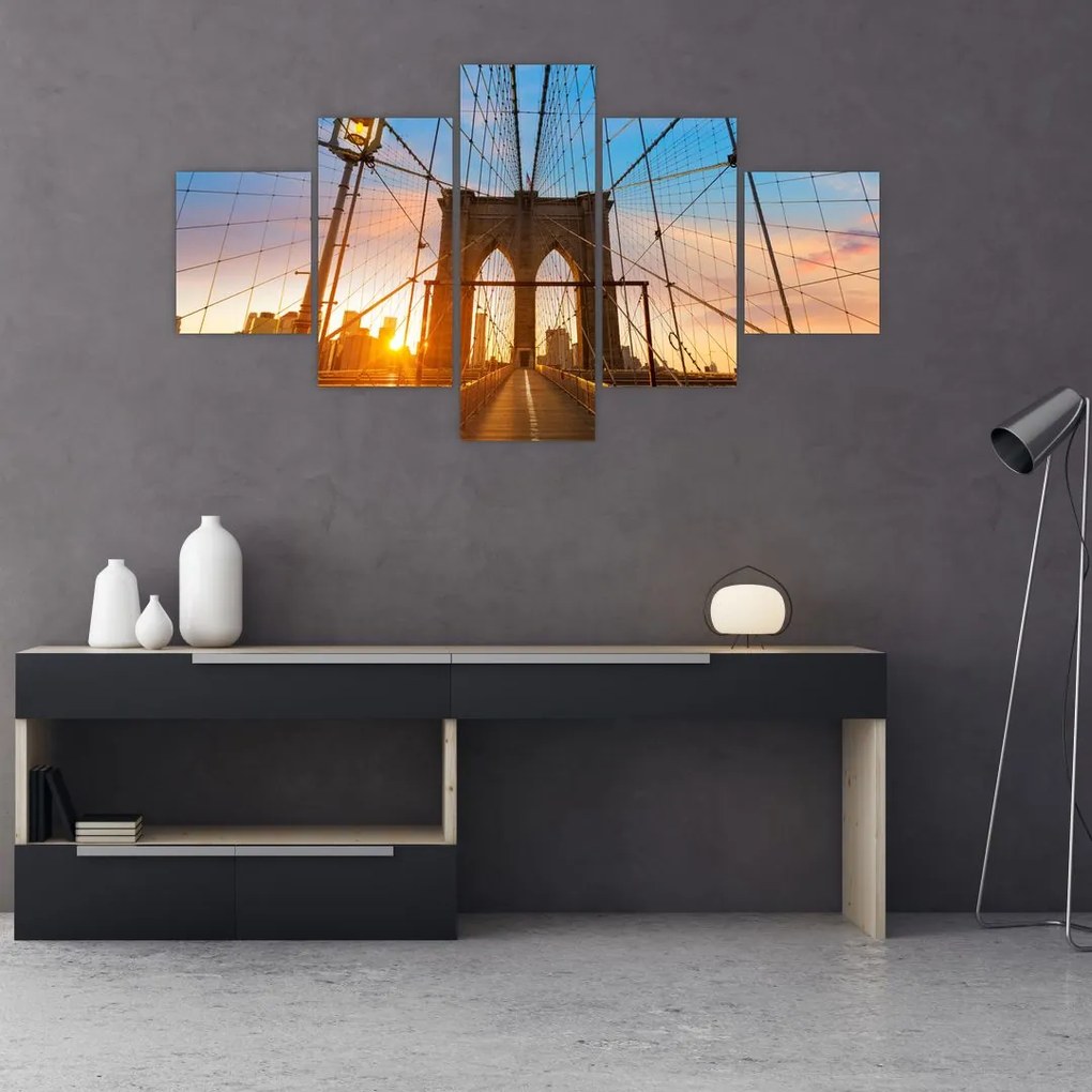 Obraz - Brooklyn Bridge, Manhattan, New York (125x70 cm)